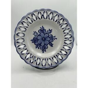 Vintage, Style Eyes By Baum Bros. Pierced Rimmed Plate 9 inch.